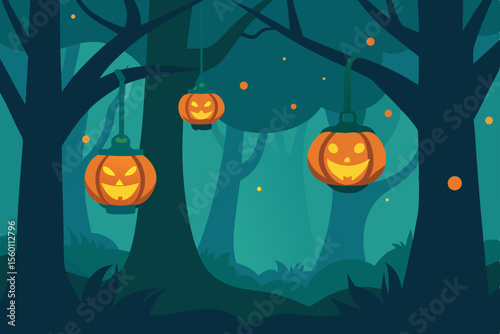 halloween background with pumpkins