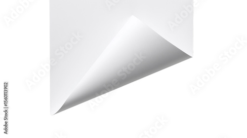 Curled page corner isolated on white background