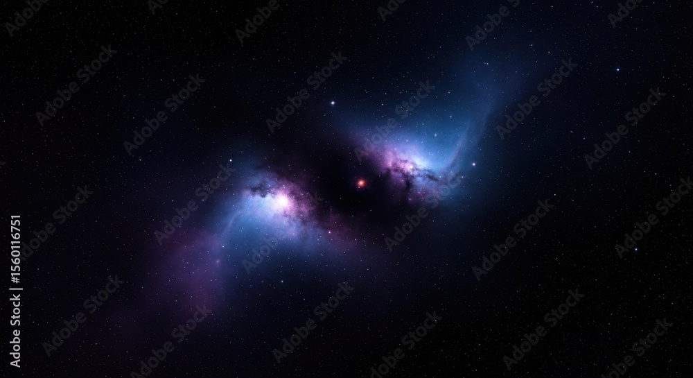 Fototapeta premium Celestial event nebula formation in space cosmic imagery dark environment wide-angle view astronomical concept