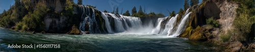 Majestic waterfall action in nature hdr 360 degrees hdri viewpoint