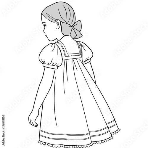 A sweet baby dress featuring charming puff sleeves, perfect for adding playful volume and classic elegance on a white background.