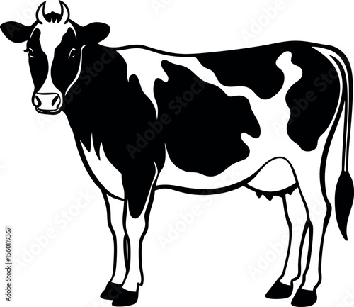 Holstein Cow Vector Illustration