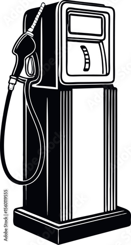  flat vector icon of a gas station fuel pump .