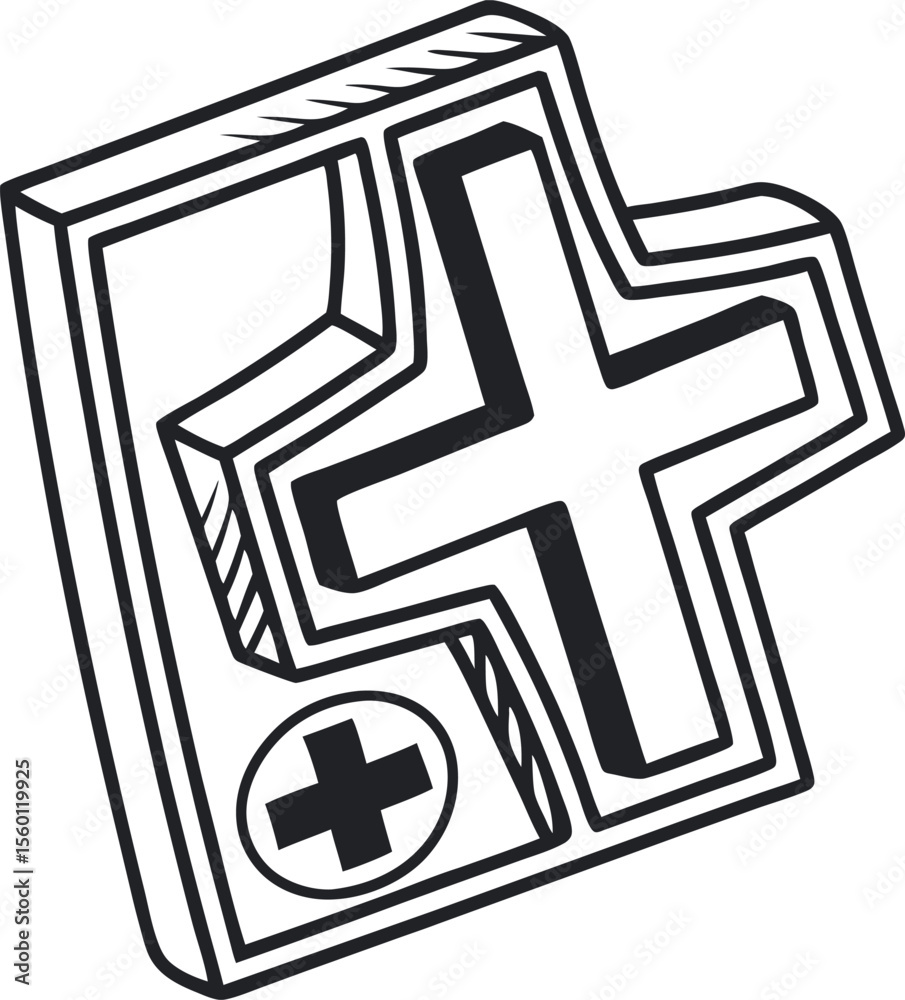 Fototapeta premium vector icon of a plus sign for add action flat 