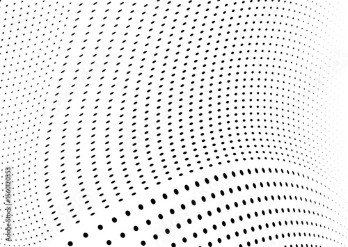 Black and white halftone texture. Abstract monochrome background