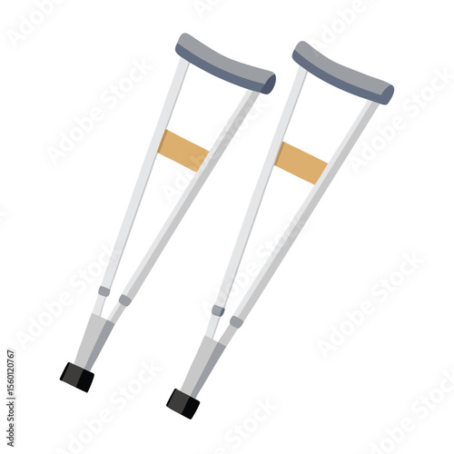 crutches isolated on white background