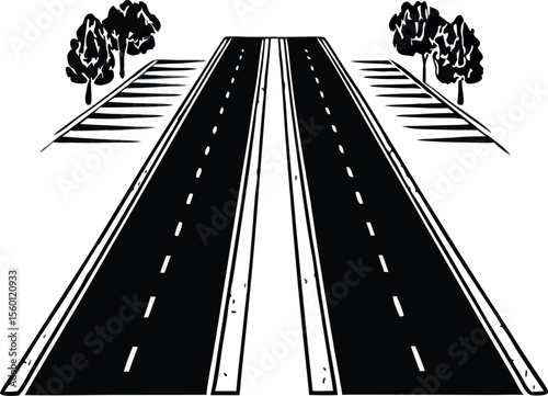  minimal vector icon of a road .