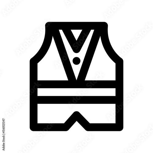 Safety vest icon thick bold line 