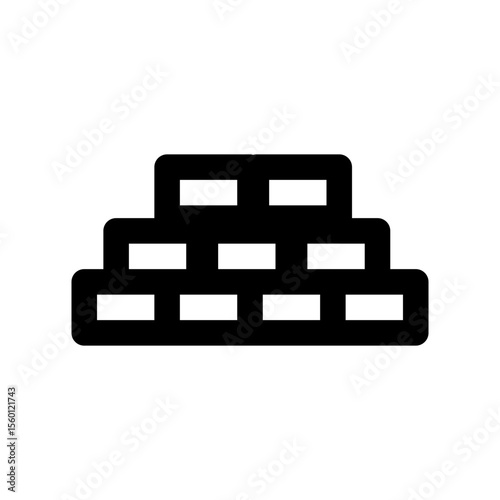 Bricks icon thick bold line 