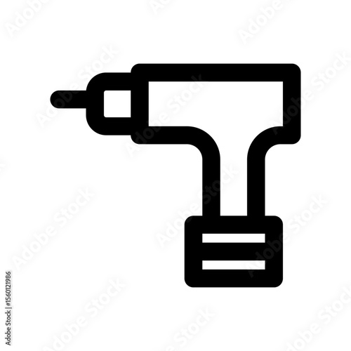 Electric drill icon thick bold line 