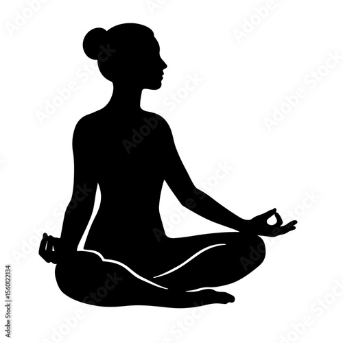 silhouette of a yoga woman