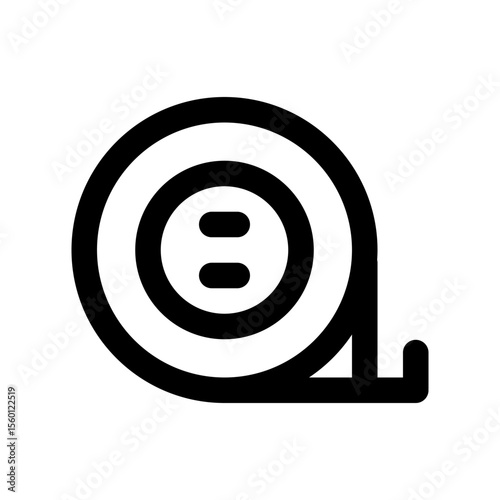 Measuring tape icon thick bold line 