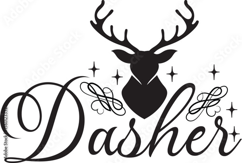 Dasher, Reindeer Names SVG design