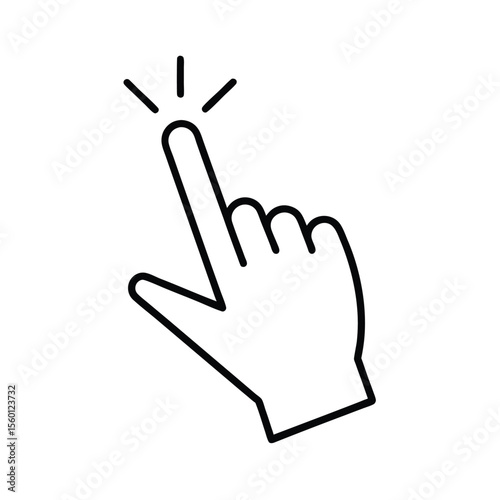 Pointer Finger Clicking Icon Represents the Action of Pressing or Selecting Something on a Digital Interface Like a Button
