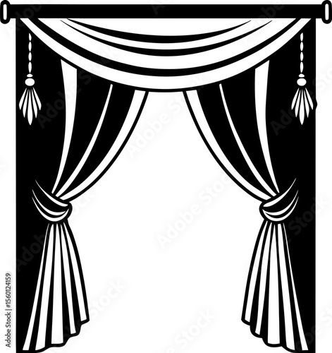 vector illustration of a theater curtain