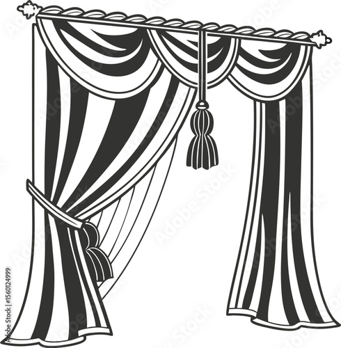 vector illustration of a curtain