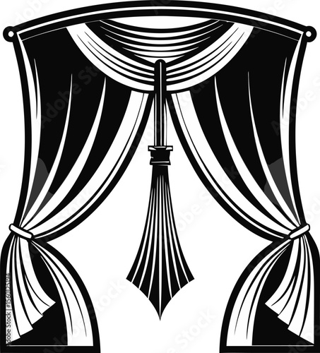 vector illustration of a curtain