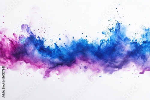 Abstract Powder Explosion Blue Purple Burst Design Colorful Smoke Art Painting Background Texture