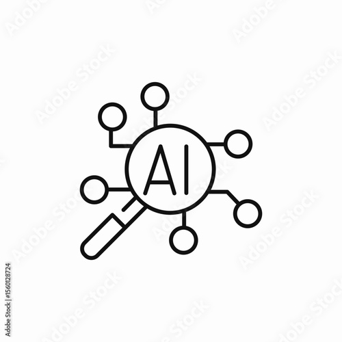 ai search icon sign vector