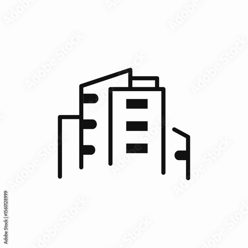 city skyscrapers icon sign vector
