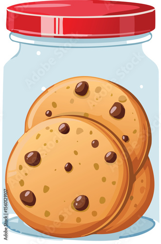 Mischievous Cookie Tiptoeing into a Cookie Jar