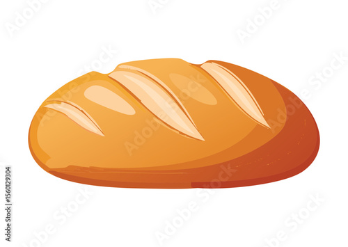 Warm Golden Brown Bread Loaf - Vector Illustration