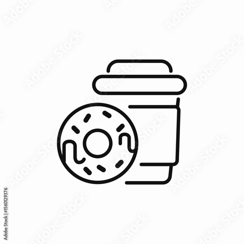 coffee donut icon sign vector