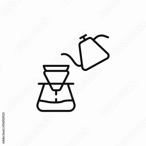 coffee filter preapring icon sign vector