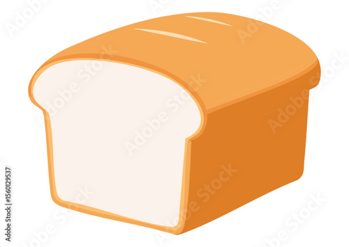 Classic Sliced White Bread Loaf - Vector Illustration