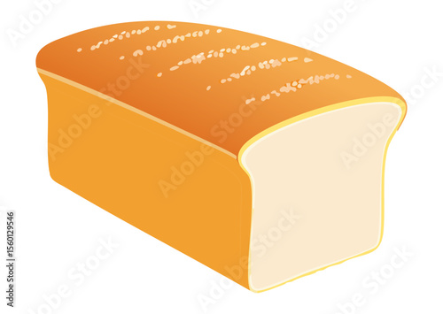 Classic Artisan Brown Bread Loaf Baking - Vector Illustration