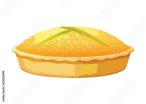Rustic Artisan Loaf with Flour Dusting - Vector Illustration