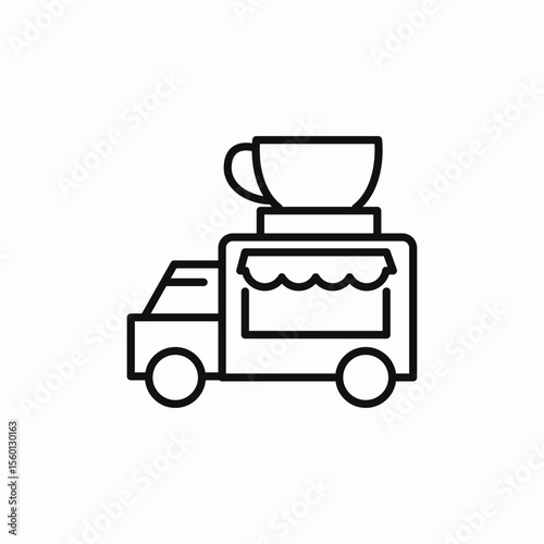 coffee truck icon sign vector