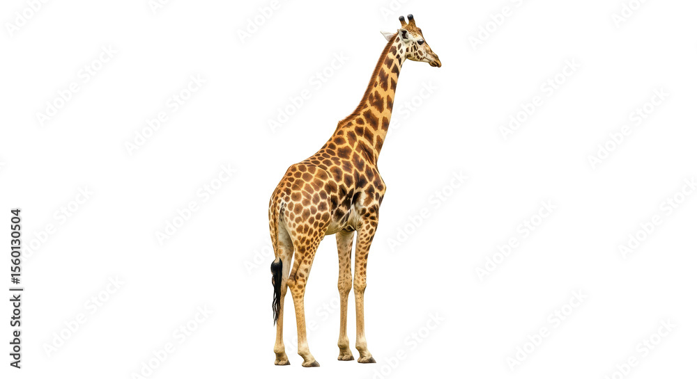 Fototapeta premium Isolated Single Giraffe Standing