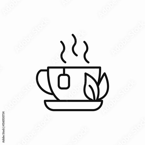green tea cup icon sign vector
