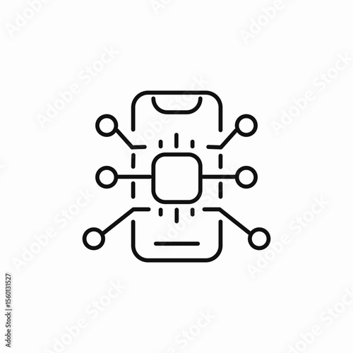 phone cpu icon sign vector