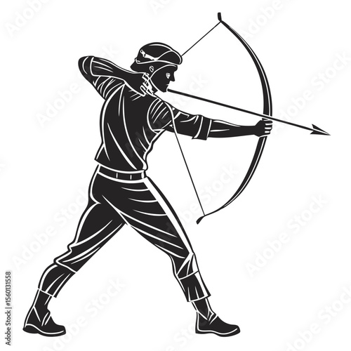 Archer Silhouette: Archery Art, Bow and Arrow Illustration