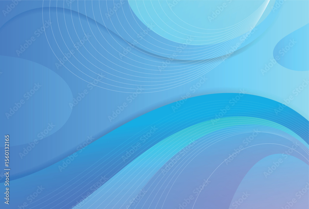 Naklejka premium Blue Gradient with White Ribbon background design