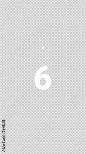Vertical 10 Second Timer countdown Animation with transparent background