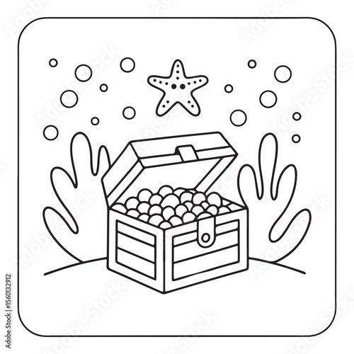  Ocean Scene Bold & Easy Coloring Book Pages, Easy Ocean Coloring Book, Bold Line Sea Life Coloring,  Large Print Ocean Coloring Book.