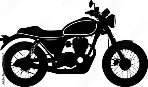 black silhouette of a motorcycle