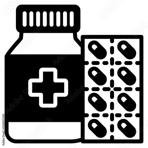 Vitamin Pack outline mixed icon