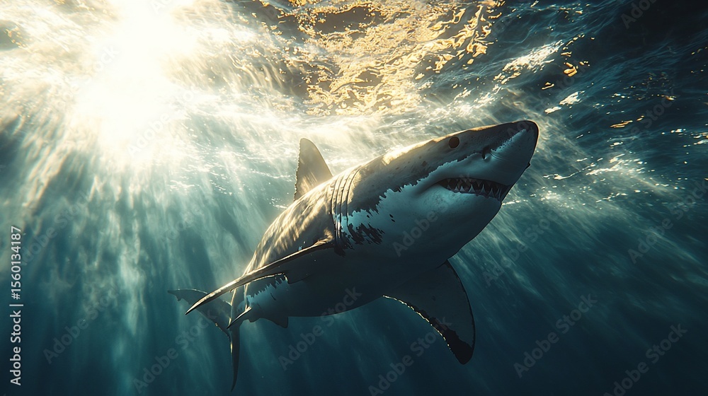 Obraz premium Great white shark underwater