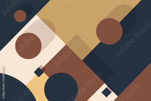 Geometric colorful box and round clips abstruct Background design