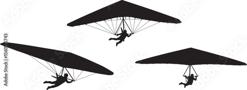 hang glider icon silhouette design vector illustration
