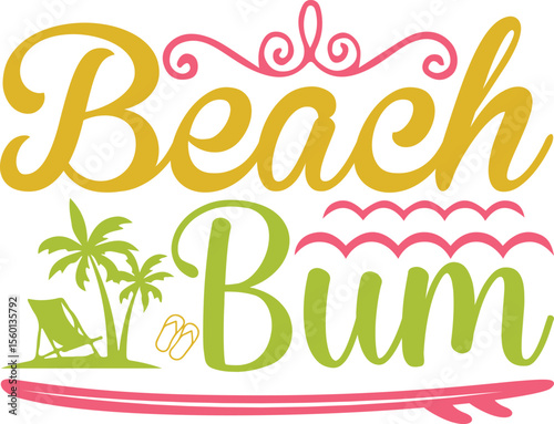 Beach Bum, summer svg design