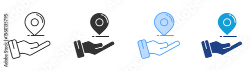 Location Icon Set Multiple Style Collection