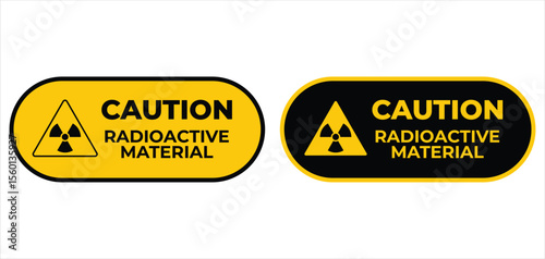 Set warning radioactive materials public sign design vector illustration radioactive material danger caution 