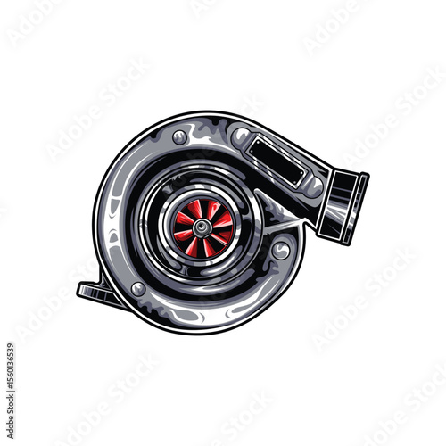 Turbo Engine Vector Design Illustration