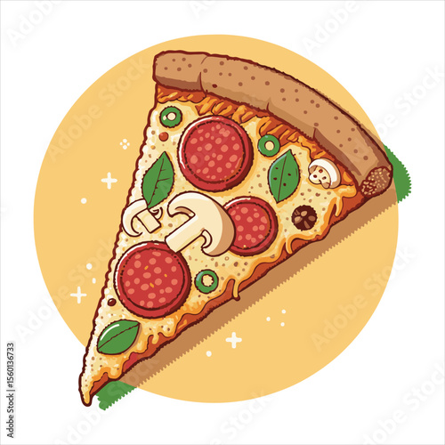 Neapolitan pizza illustration food art vector