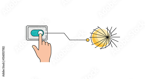 Activating a Light Source with Simple Mechanism Depicts Energy Conservation and Efficiency